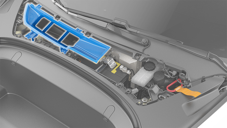 Cabin intake duct highlighted in front trunk