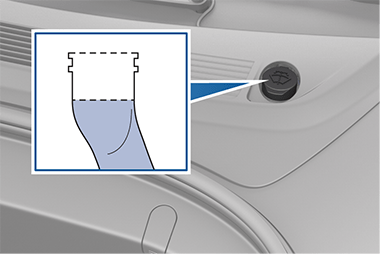 Filler cap with a zoombox showing target fill amount.