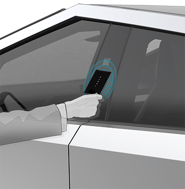 Key card with concentric circles on driver's side door pillar